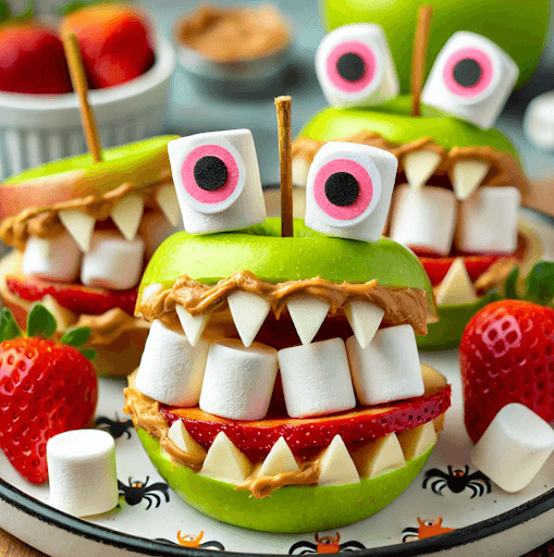 halloween apple snacks-apple mouths