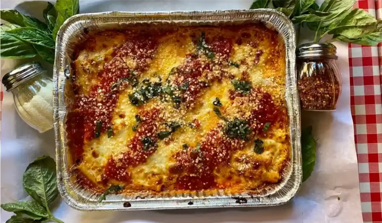 a casserole with baked ziti