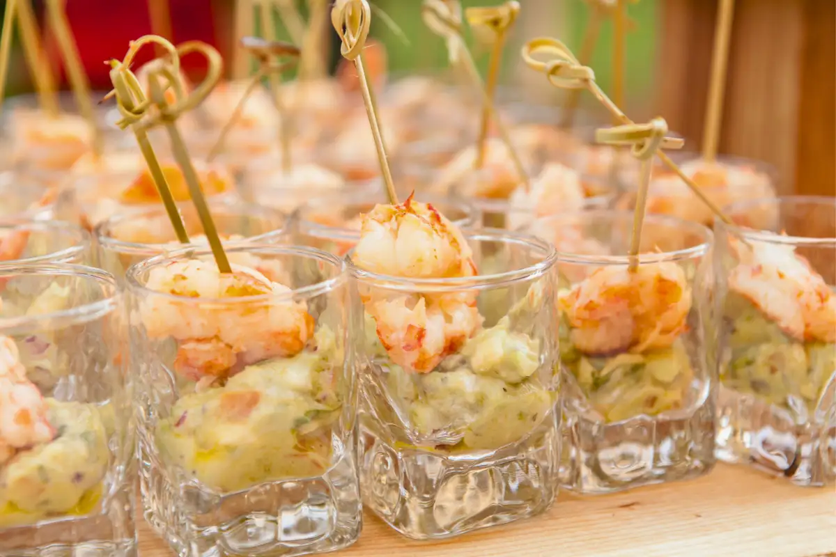 roasted shrimp in cocktail sauce